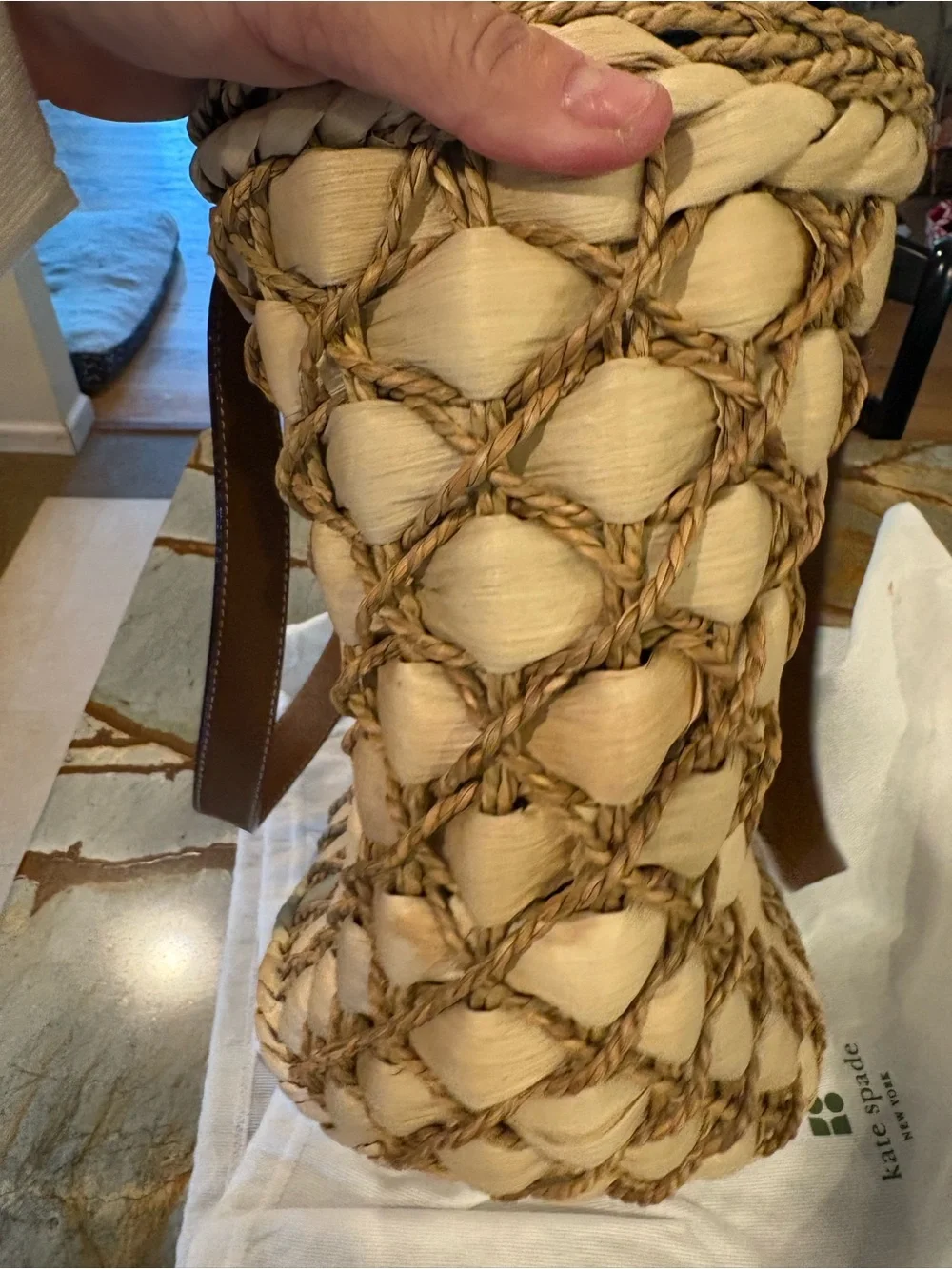My kate spade woven large straw tote in cream and tan dust bag - Picture 7 of 7